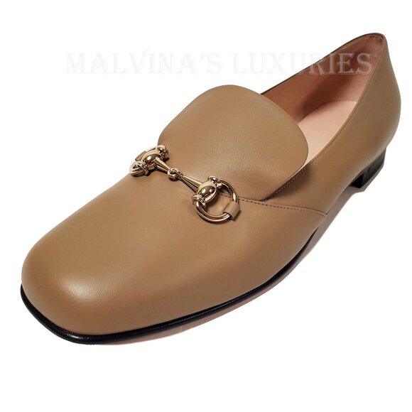 GUCCI SHOES MIRO SOFT HORSEBIT TAN LEATHER LOAFERS FLATS sz 41 11 - Picture 5 of 15